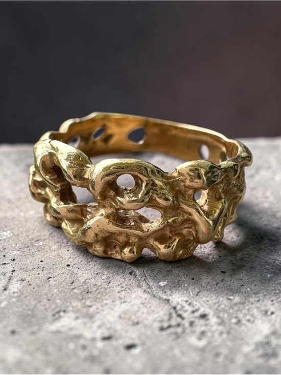 Jewelry - Vintage 14k Yellow Gold Abstract Nugget Ring (Size 8.5)